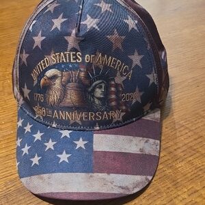 American Flag 250th Anniversary Baseball Cap - Patriotic Stars & Stripes